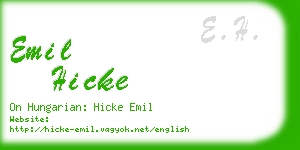 emil hicke business card